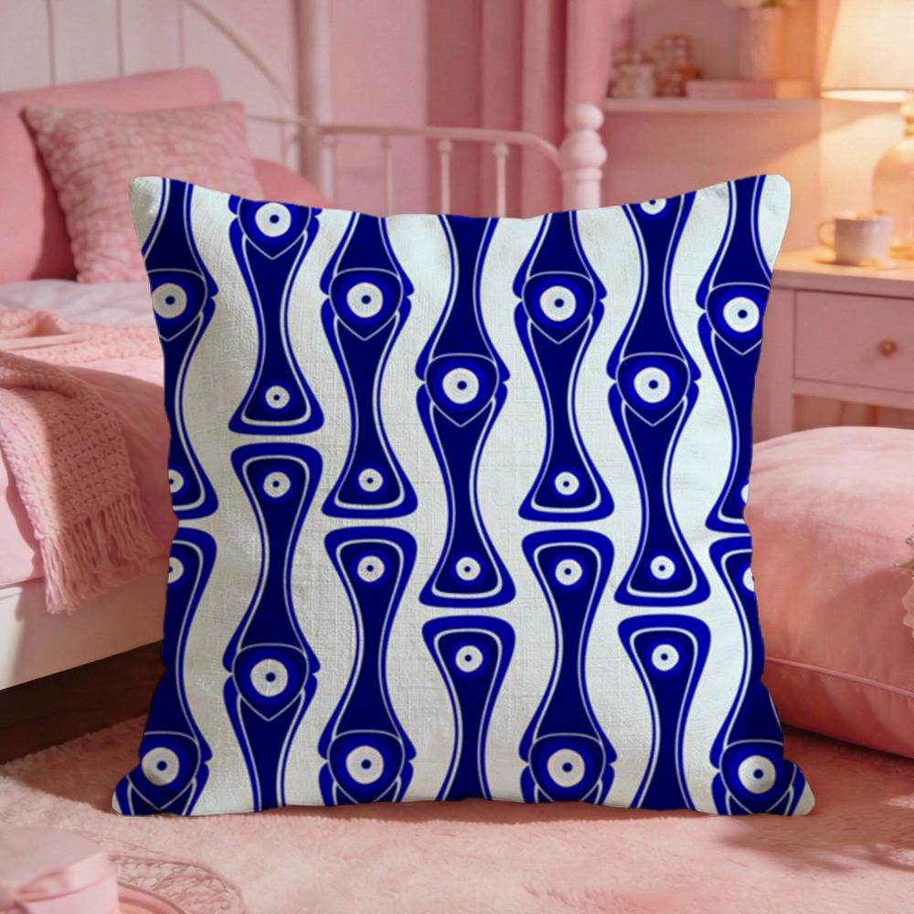 Symbol EEvil Eye Symbol Cushion Cover Premium Comfort Reversible Pillow Cove Two in One Design for Any Room  Car Interior