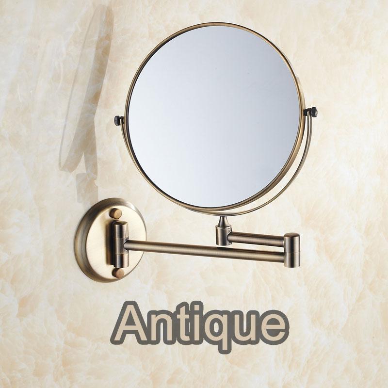 BAKALA 8" Wall Mounted Round Magnifying Bathroom Mirror Brass Makeup Cosmetic Mirror Lady's Private Mirrors