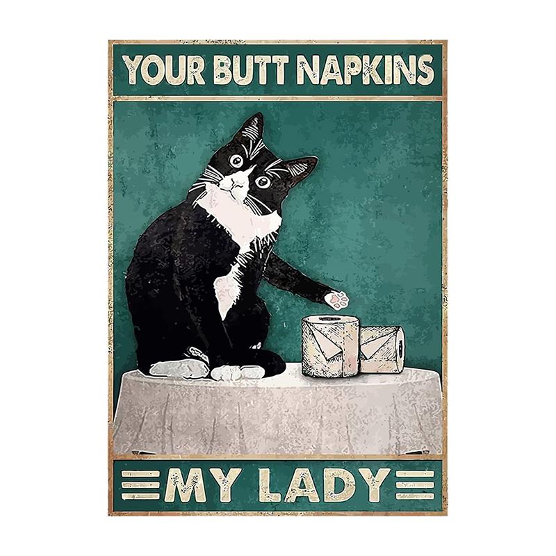 Are You Pooping Posters Bathroom Funny Bathroom Sign Canvas Painting Cute Black Cat Print Wall Art Picture Toilet Decoration
