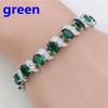 Braccialetto con Charm in Argento Smeraldo Verde Naturale Topazio Bianco Gioielli da Donna Accessori Moda Regalo per Lei