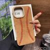 Creative Baseball Pattern Leather Phone Case For iPhone 16 15 14 Pro Max 11 12 13 7 8 Plus XR X XS Max Shockproof Silicone Cover