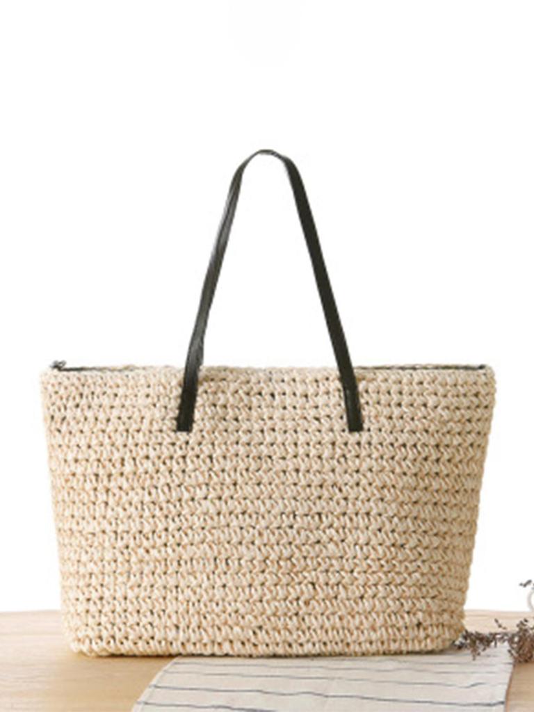 Women's Casual Minimalist Woven Bag - Everyday Shoulder Bag for Summer & Beach