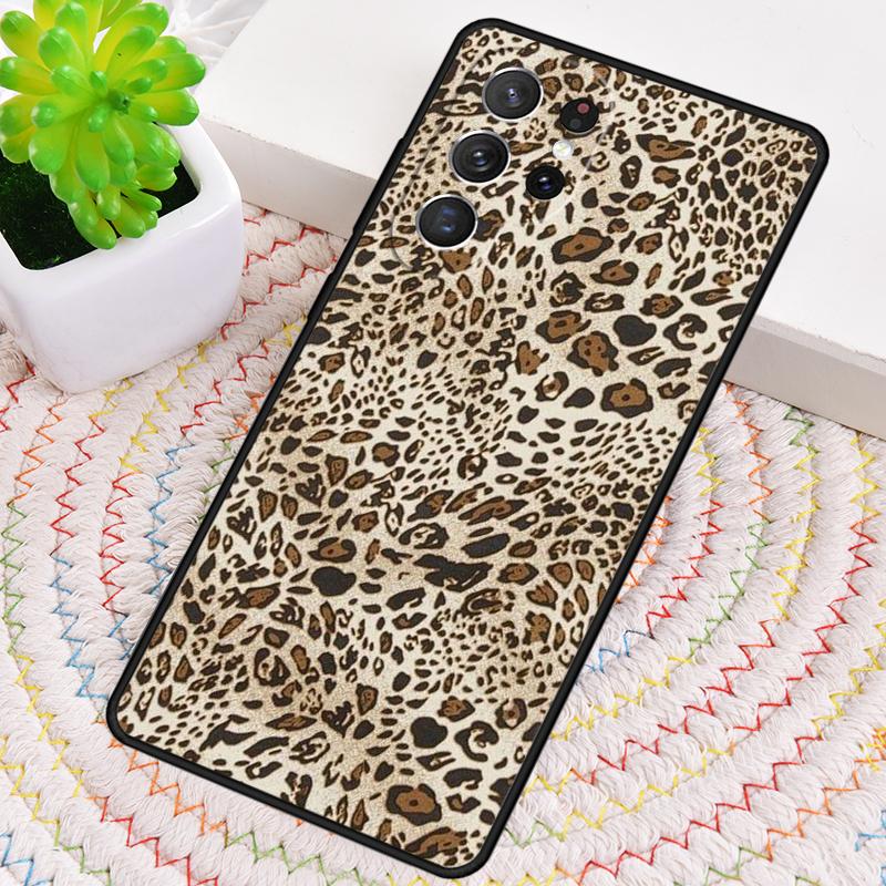 Leopard Print Effect Texture Silicone Phone Case For Samsung Galaxy note 10 pro S26 S25 S24 S23 S22 S21 Plus S25Ultra Capa Cover