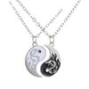 Tai Chi Dragon Totem Alloy Bracelet & Necklace Set - Handmade Braided Design