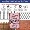 2D Flat Leave A Little Sparkle Wherever You Go Pink Vintage Metal Sign - 8.0x12.0inch Aluminum Wall Art, Girls Room Bedroom Boho Inspirational Decor