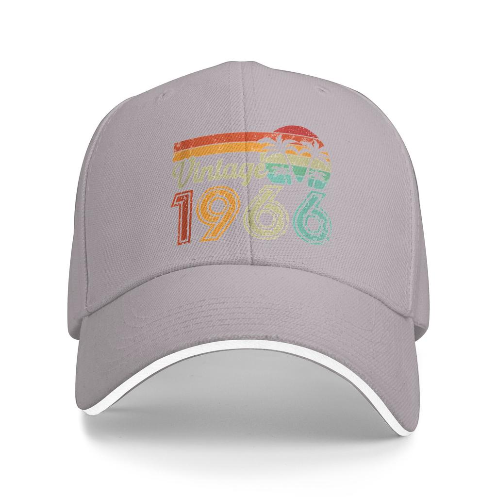 Vintage 1966 Made In 1966 60th Birthday Gift Casual Baseball Cap Tennis Skate Trucker Hat Summer Sunscreen Men Snapback Cap