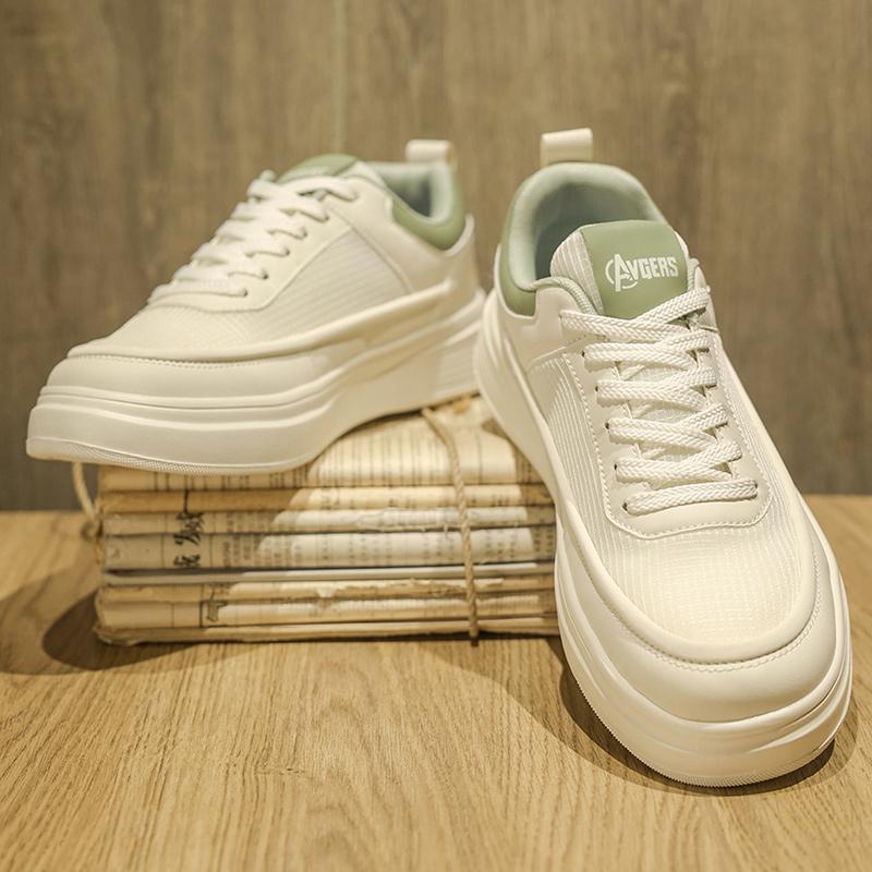 White men's shoes summer lightweight breathable casual board shoes men's white shoes anti slip thick sole versatile sports shoes
