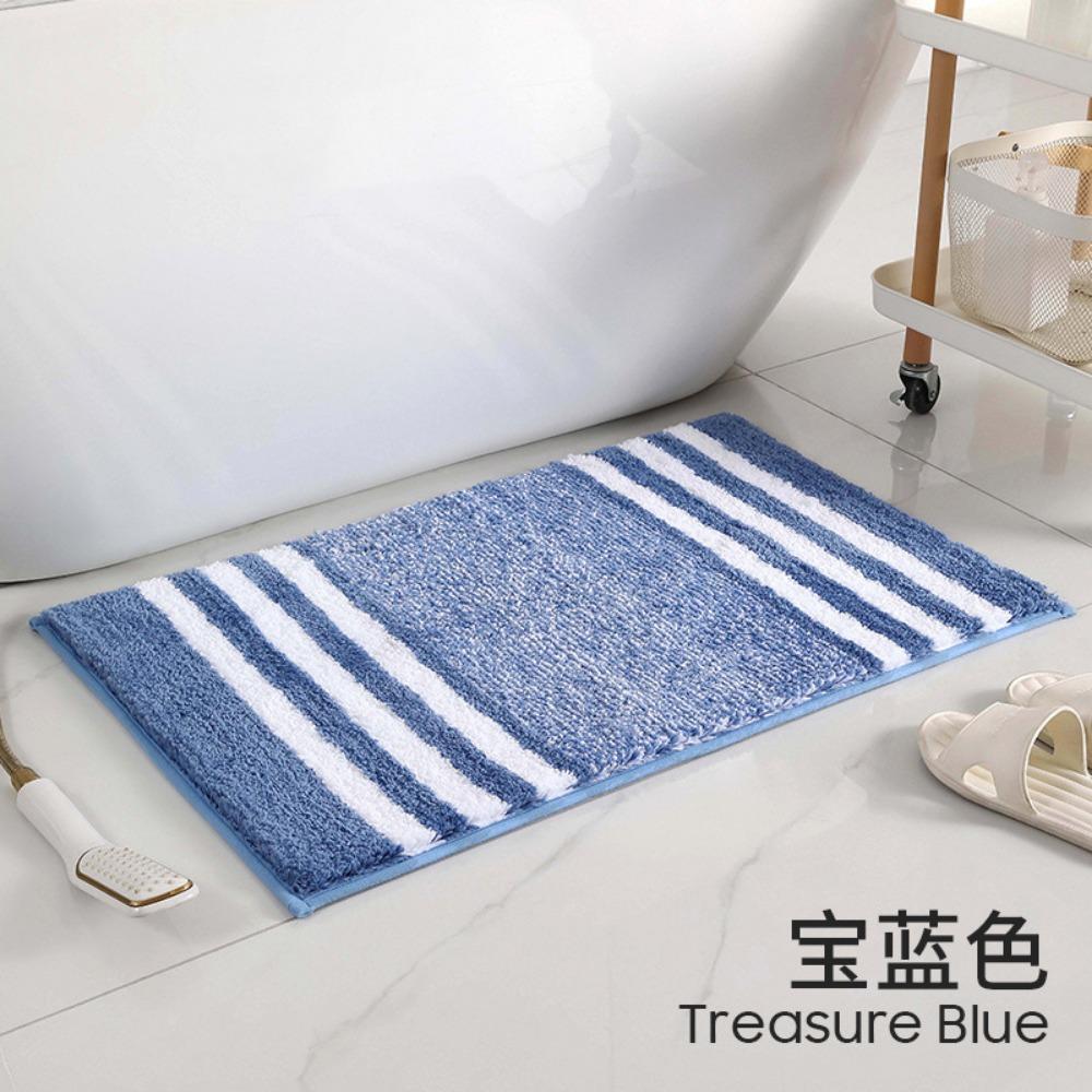 Stripe Bathroom Cashmere Thickening Mat Bath Non-slip Carpets In Wash Basin Bathtub  Floor Rug Shower Room Doormat Memory Foam 3D Pad