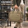 Durable Canvas Men Laptop Messenger Bag, Multi‑compartment Briefcase Handbag with Detachable Strap, Vintage Crossbody Bag for Office Work