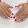 Valentine's Red Heart French Tip Nail Art Patches - Removable Press-On False Nails