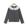 Montagut Girls' Doll Collar Long Sleeve T-Shirt
