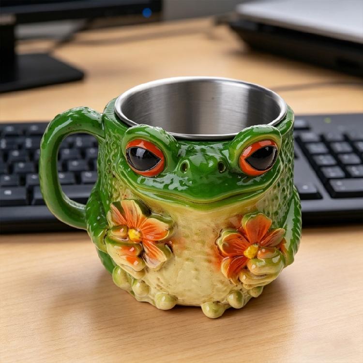Harz Trinkbecher mit lustigen Fröschen 11oz Große Kapazität Kaffeetasse für stabiles Aufstellen Perfekt für Charme und Hydration