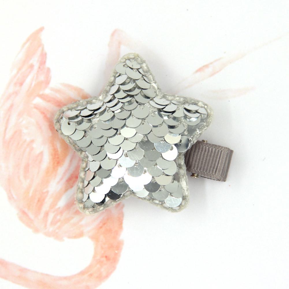 Barn Baby Girls Glänsande paljetter Femuddig stjärnform Sidoklämma Hårnål Hårdekor