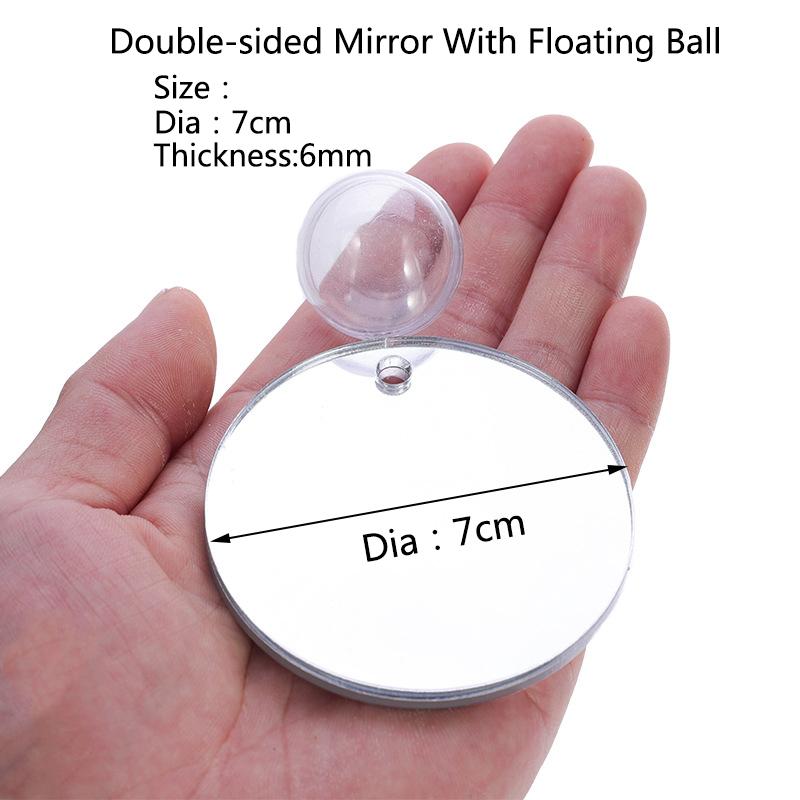 Aquarium Betta Mirror Fish Tank Floating Round Mirror for Fish Betta Flowerhorn Cichlid Training