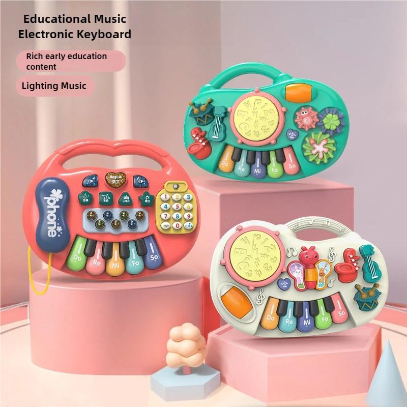 Dětská hudební hračka se zvukem zvířat Dětská klavírní klávesnice Elektrický blikající hudební nástroj Rané vzdělávací hračky pro děti