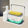 Freestanding Soap Pump Organizer 1pc of 3-in-1 Plastic Kitchen Soap Dispenser with Sponge Holder and Towel Rack