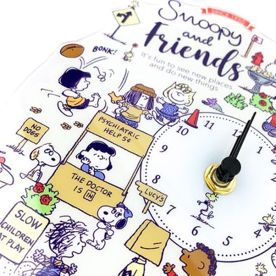 Marimo Craft Snoopy ALL PEANUTS Acrylic Clock, Clear, W19.6 x H20 x D0.3cm, SPZ-3201