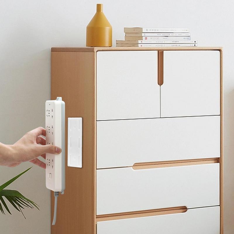 Power Strip Wall Mount Cable Wire Organizer Socket Fixator Self-Adhesive Row Plug Holder Cable Wire Fixer Management System