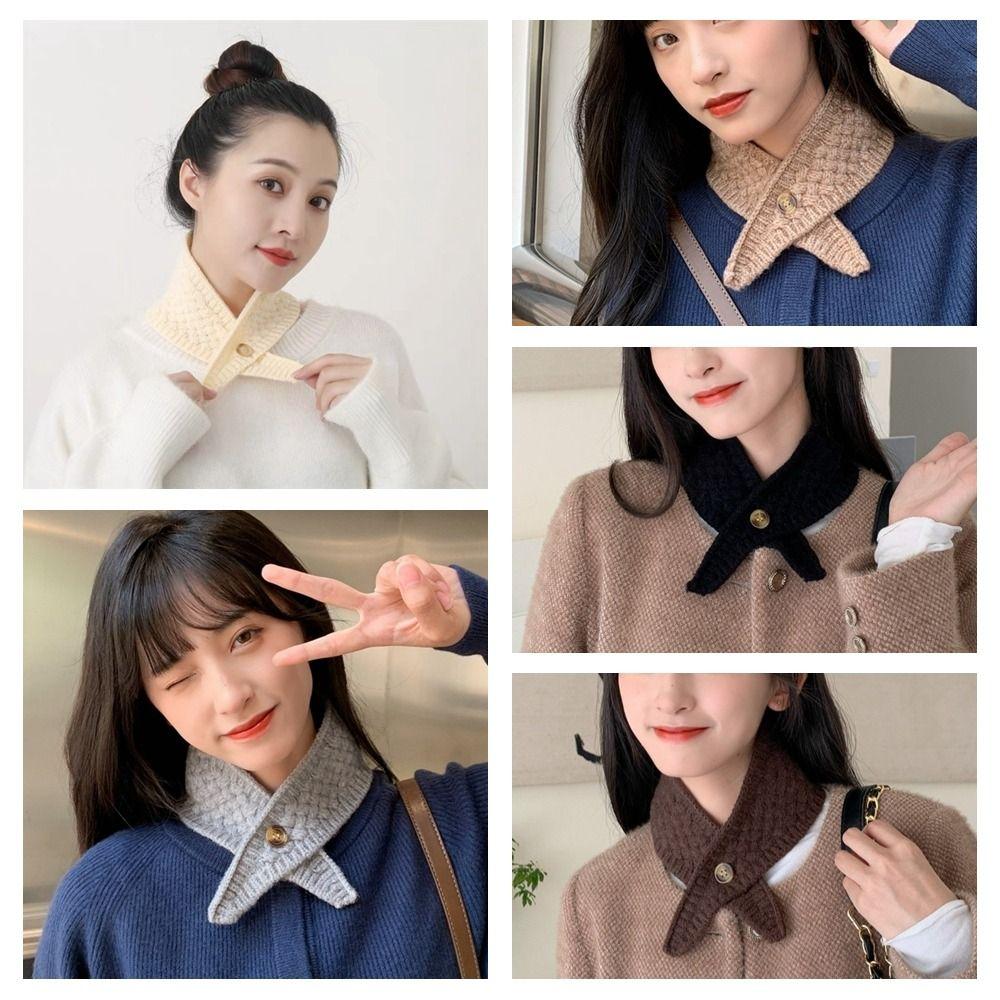 Windproof Cross Neck Warmer Solid Color Women Winter Neckerchief  Apparel Accessories