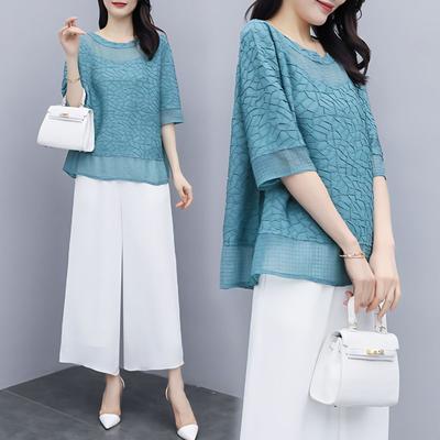 Sommer Freizeit Damen Lockere Passform Kurzarm Bluse Trendiger Print Große Größen Oberteil Bequem Mode