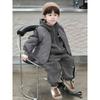 Boys' Winter Plus Velvet Suit, Children's Western Style Thickened Winter Baby Vest, Three-piece Trend