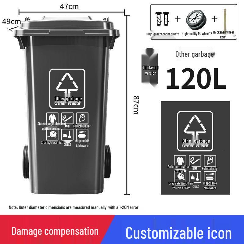 240L Commercial Trash Can with Lid - Extra Large Community Outdoor Bin