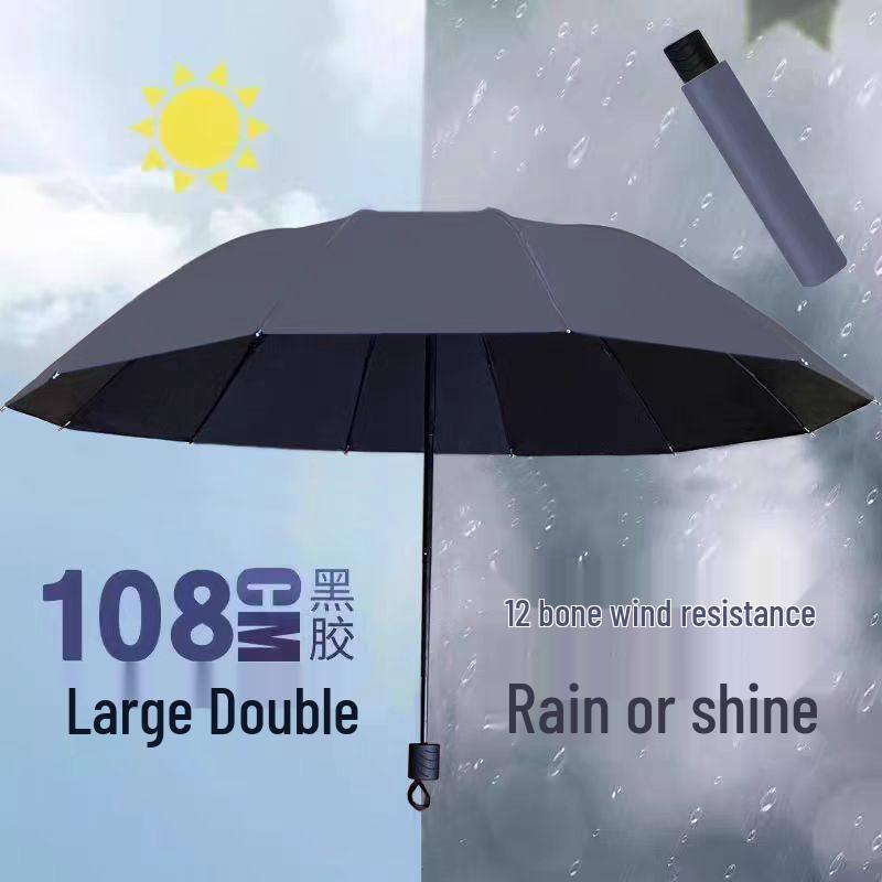 12-Rib Manual Double Storm Umbrella