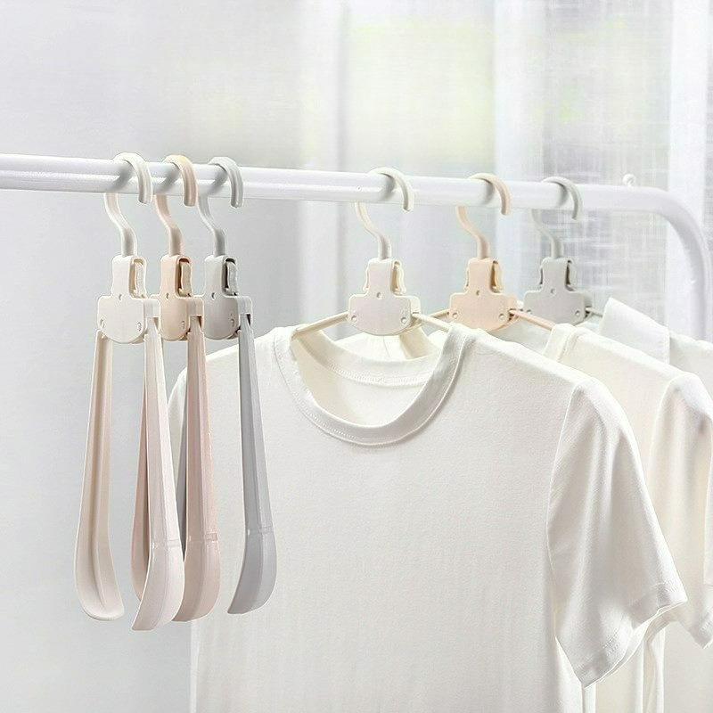 Student Dormitory Folding Hangers Save Space Wide Shoulder Clothes Hanger Portable Travel Business Trip Drying Clothes Seamless Hangers