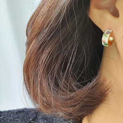 Boucles d'oreilles Tulipe en Argent 92,5 Plaqué Or 18 Carats One-Touch pour Femme