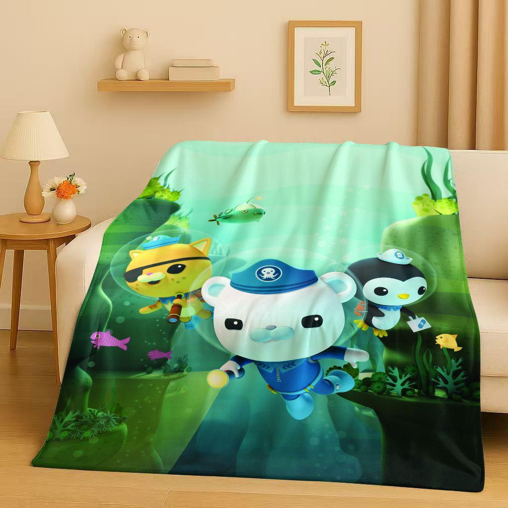 Süße Octonauts Barnacles Cartoon Flanelldecke, Ultraweiche Warme Plüschdecke für Zuhause Schlafzimmer Bett Sofa Abdeckung Büro Reise Kind