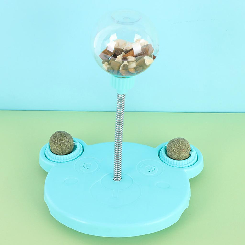 Cat Trt Dispenser Toy Plastic Cute Br Shape Lky Food     Track Feeder Toy with Spring for Cat Gifts