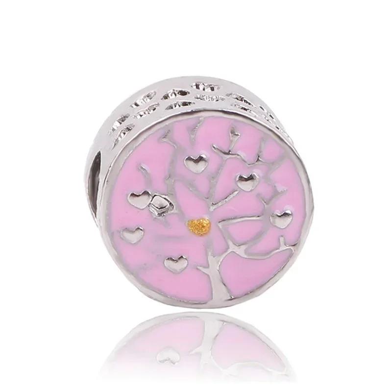 New Fashion Love Heart Bear Pig Butterfly Cake Pink Series Beads Fit Charms Bracelets Women DIY Jewelry Gift