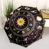 Zodiac Signs Astrology Chart Circular Umbrella, Portable 3-Fold Umbrella for Men & Women,Christmas Gift ES222