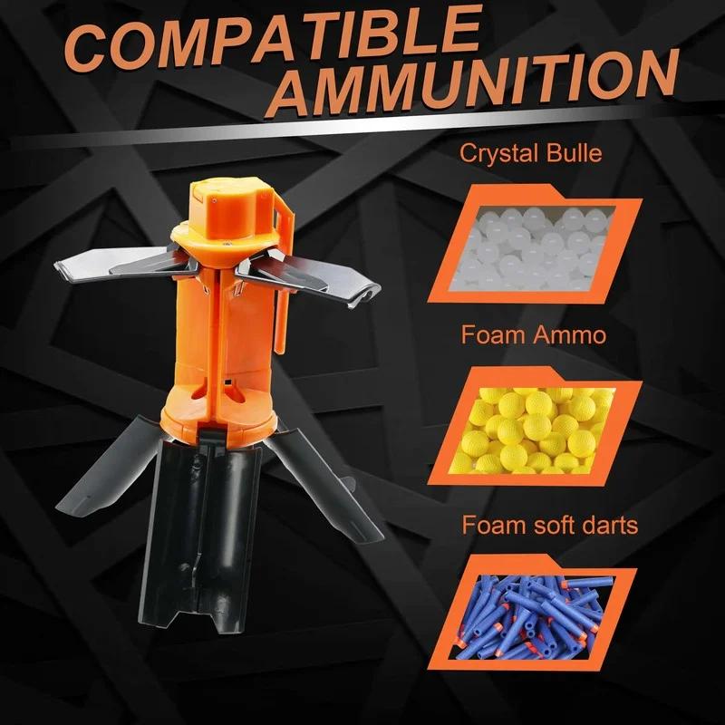 Tactical Grenade Toy for Gel Ball CS Games Outdoor Fun Grenade Toy with Waterball Durable Plastic Ejection Model with Pull Ring