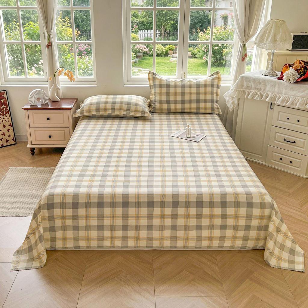 Active Print Pure Cotton Bed Sheets - Simple Style for Dormitory, Home, Single & Double Beds