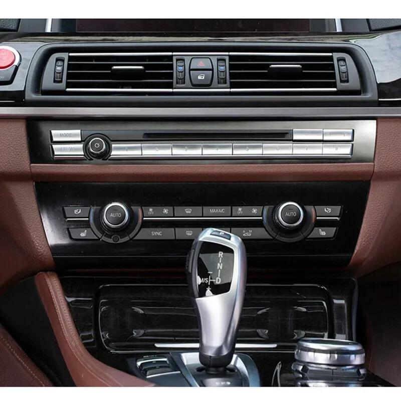 Hot Sale 12pcs Center Console Trim For BMW 5 6 7 Series 5GT F10 Chrome  Center CD MODE FM/AM Button Trim Cover