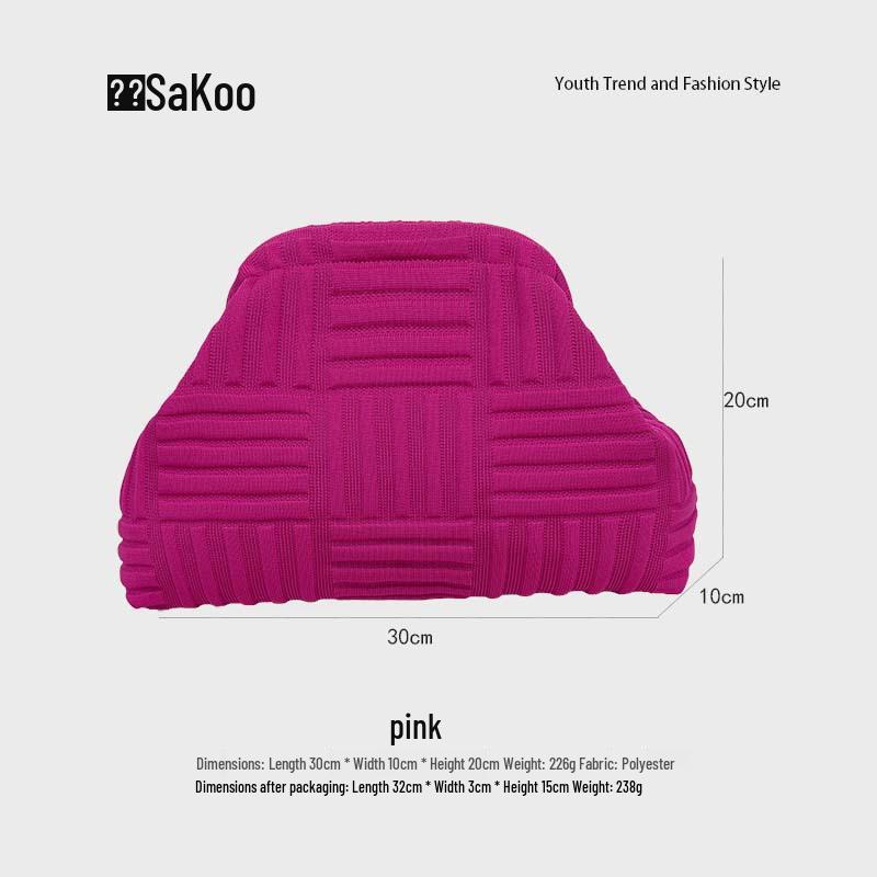 Knitted Cloud Clutch: Popular Woven Textured Makeup Bag