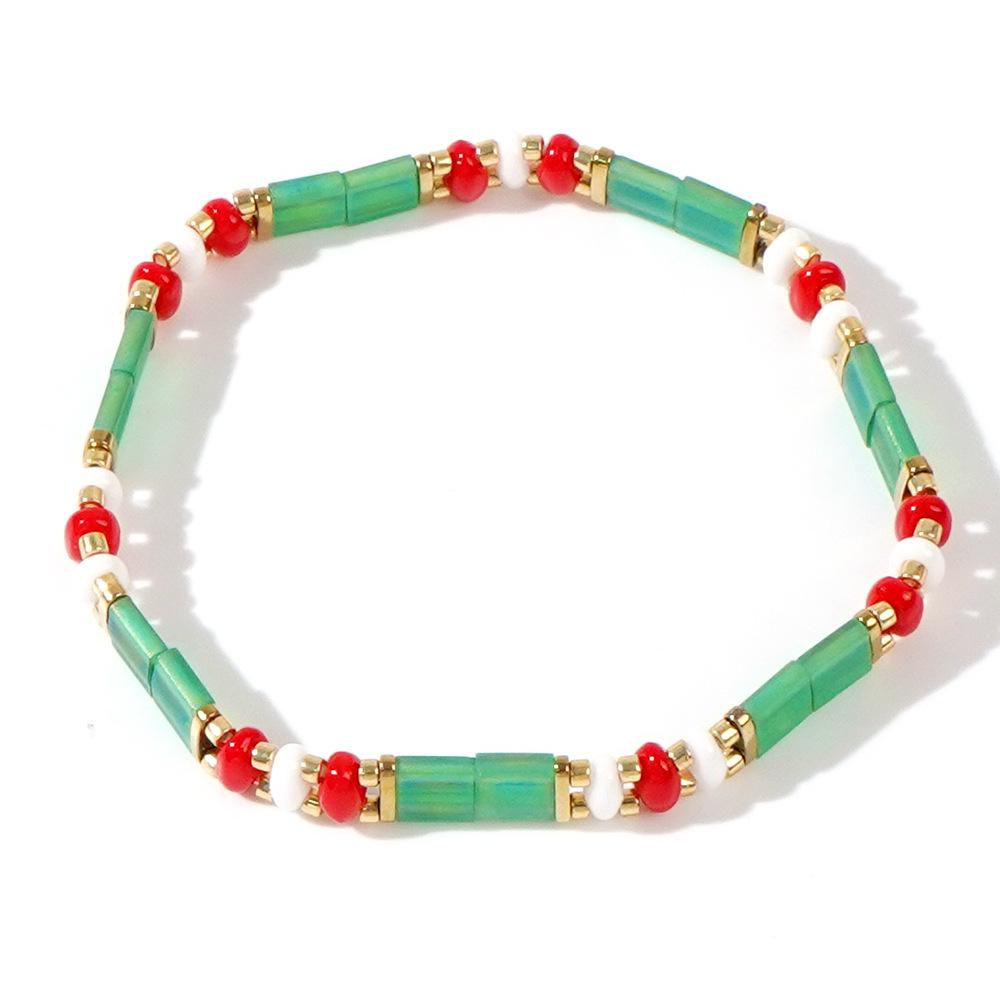 

Festive Colorful Elastic Bead Bracelet – Customizable Christmas Holiday Gift