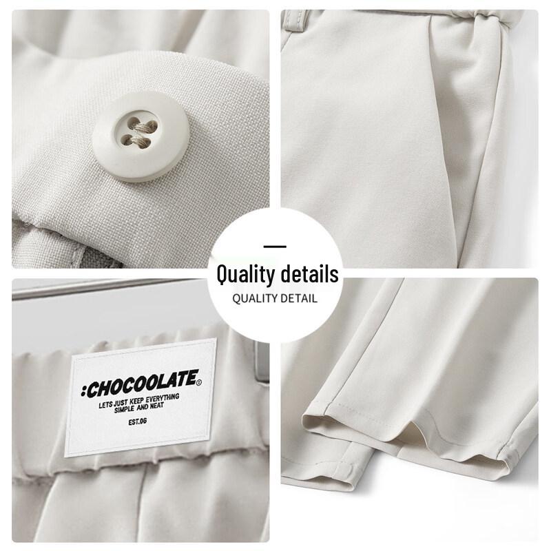 Men's Ice Silk Wrinkle-Resistant Cropped Casual Trousers