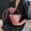 Yogodlns Cotton Thread Boho Bag Fashion Knitting Crossbody Bag Woven Crochet Basket Bag for Women Casual Summer Shoulder Bag