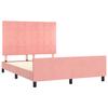 Pink Velvet Bed Frame with Headboard 140x190 cm