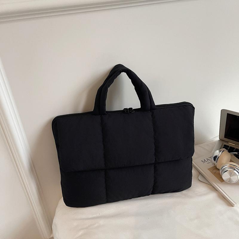 Autumn and winter new down commuter shoulder bag casual large capacity cotton bag niche design fashionable portable tote bag