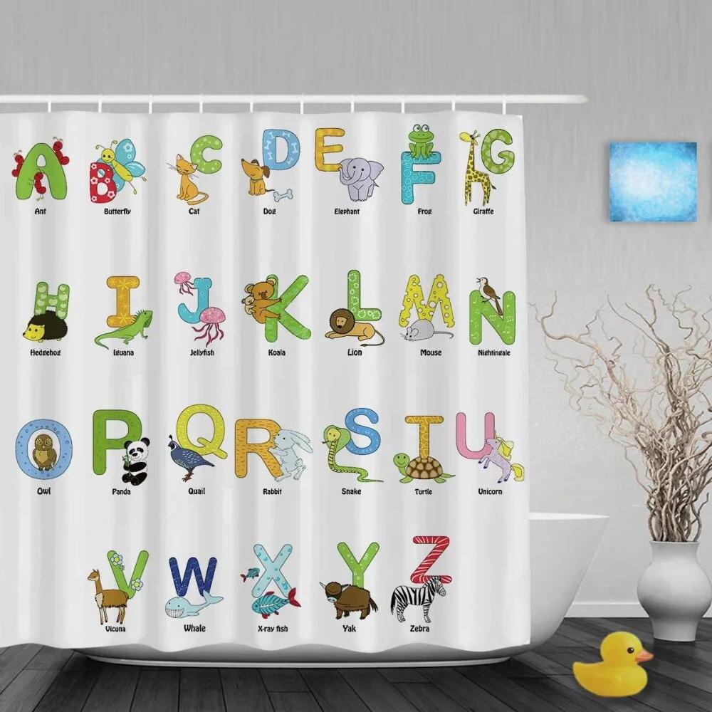 Creative Element Periodic Table Shower Curtain Modern Style Chemical Digital Pattern Bathroom Supplies Cloth Curtains Decoration