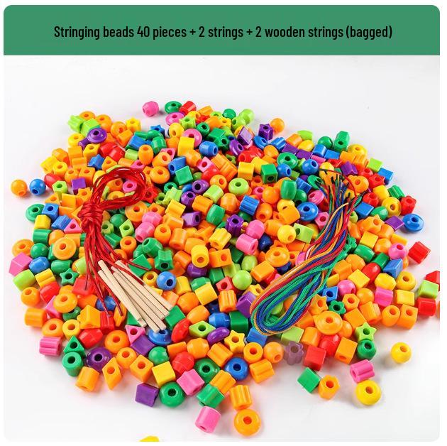 Large Handmade Montessori Beading Blocks for Kids – DIY Educational Toy for Concentration Building