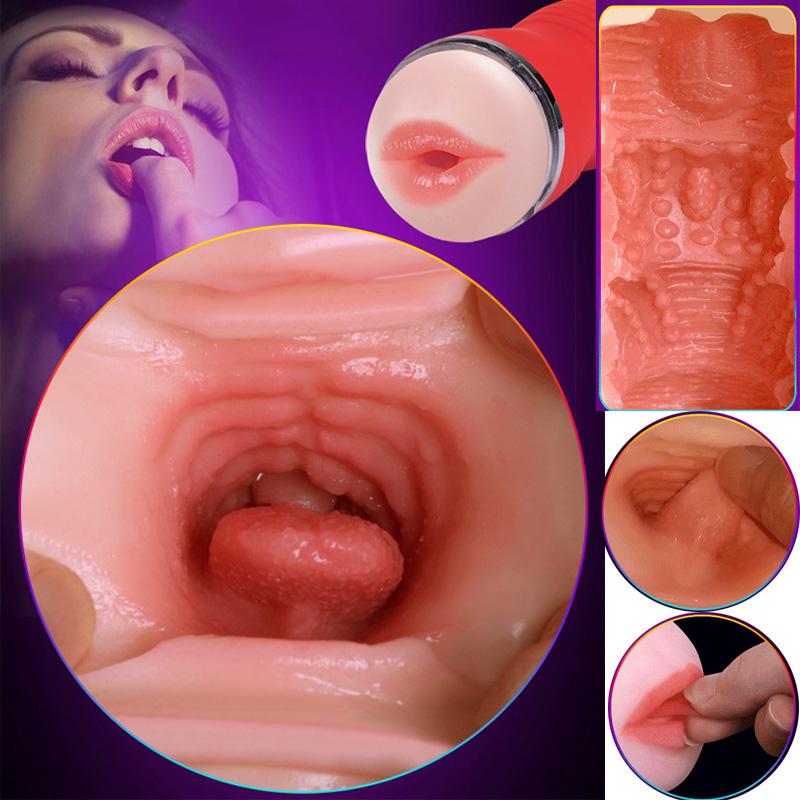 Belt Double Hole Pussy Male Masturbator Oral Vaginal Vibrator Sex Cup Real Sex Toy