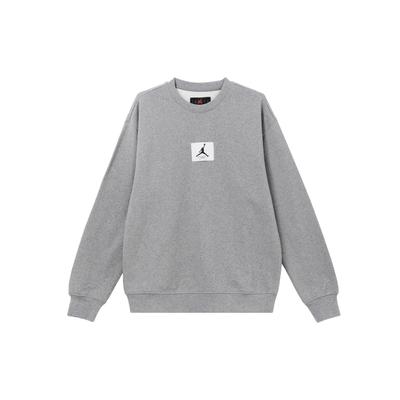 Jordan Essentials Logo Crew Neck Long Sleeve Sweatshirt Men Tops Grey FB6935-091