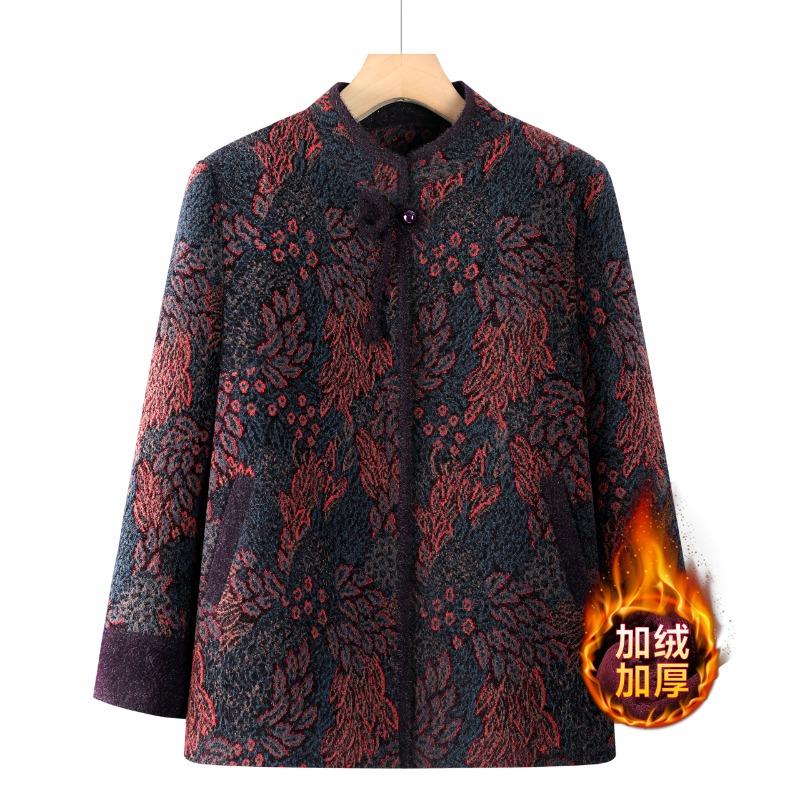 

Среднего возраста пожилые шерстяная зимняя одежда бархатная норка утолщенное пальто одежда для пожилой женщины топ 5XL [recommended 150-80kg] темно-фиолетового