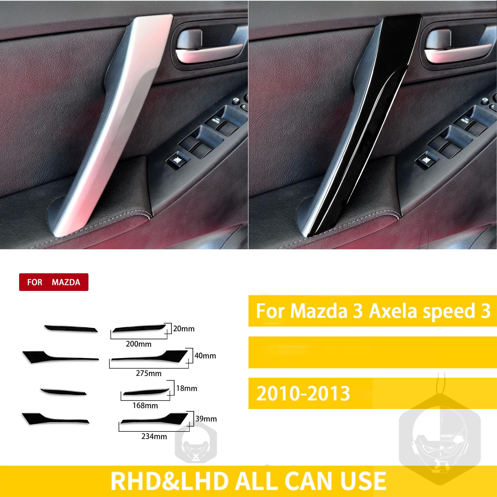 

Для Mazda 3 Axela 2010-2013 Speed ​​3 аксессуары автомобильный пластиковый черный внутренний поручень дверной толкатель отделка наклейка украшение чёрный