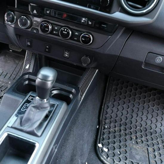 Carbon Fiber Central Control Storage Box Side Trim Fit For Toyota Tacoma 2015-20