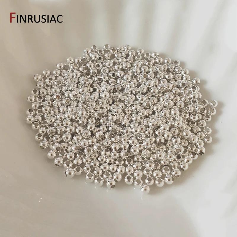 

30-100Pcs 2-6mm 14/18K Gold Plated Brass Spacer Beads Round Ball Charm Loose Beads For DIY Bracelets Jewelry Making Supplies 4mm-50pcs
